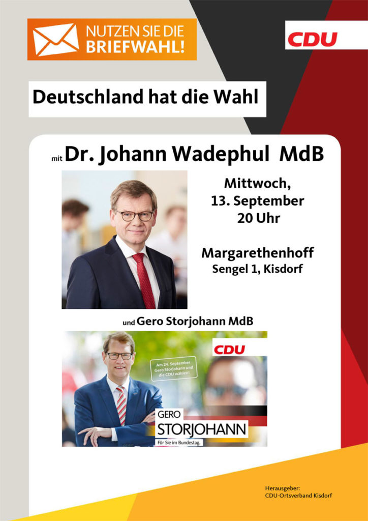 Johann Wadephul und Gero Storjohann kommen nach Kisdorf - Bild