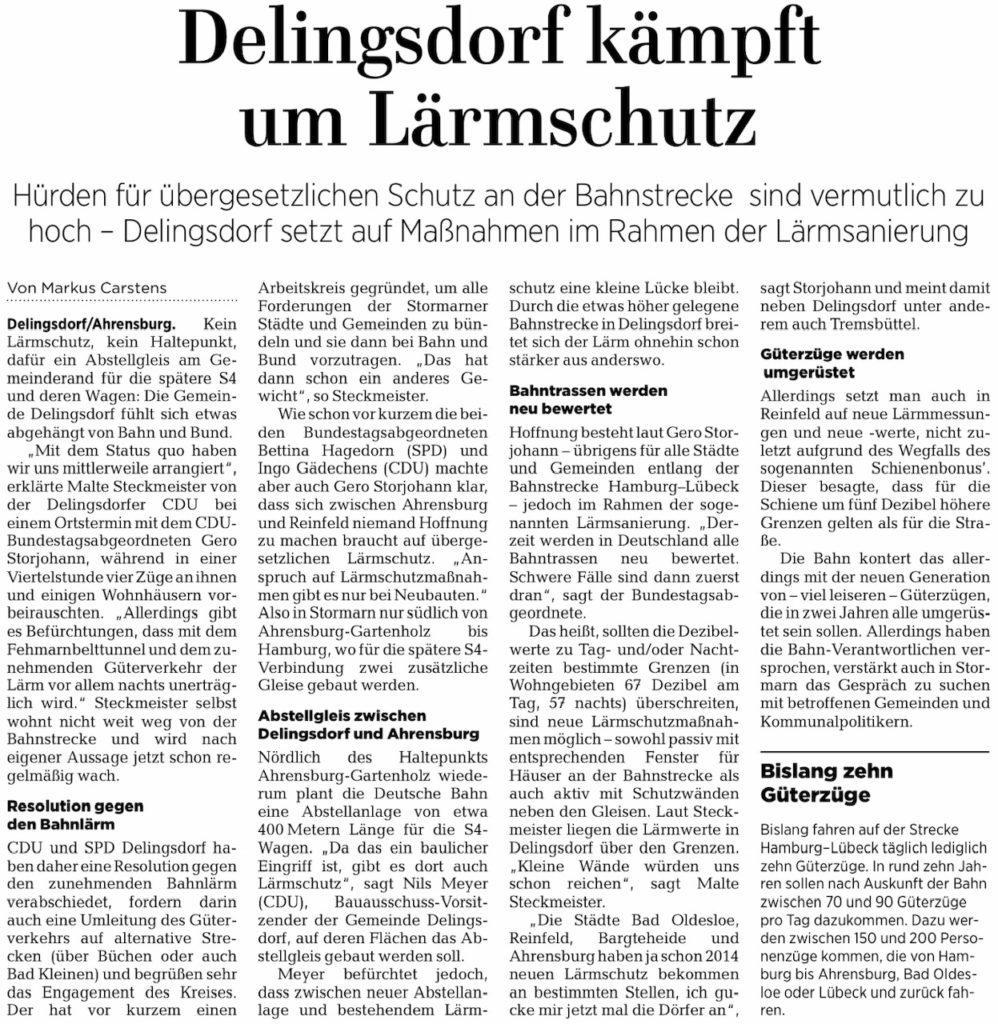 Gero Storjohann - Lärmschutz für Delingsdorf - Bild