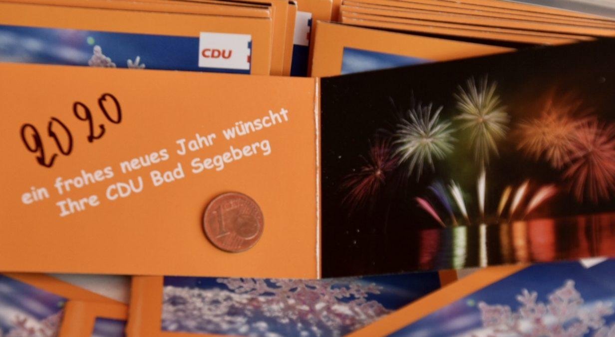 Gero Storjohann und CDU Bad Segeberg verteilen Glückscents für 2020 - Bild